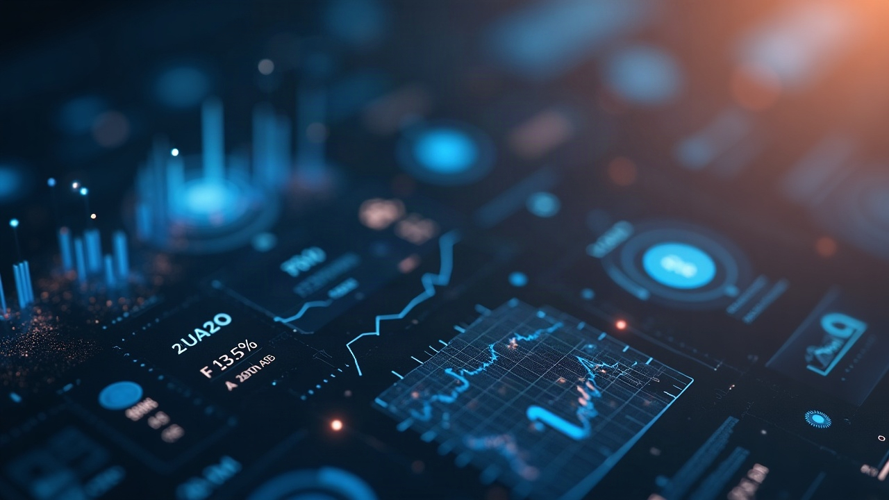 Photorealistic KPI dashboard with binary option icons for COIN, HOOD, MARA, signaling cash settlement; crypto regulation.