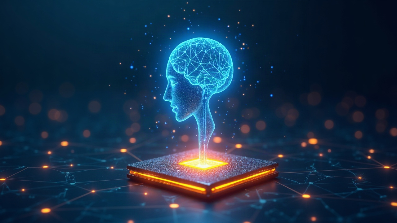 Futuristic AI icon looming over a glowing crypto wallet on a Sepolia testnet backdrop, signaling wallet security risk.