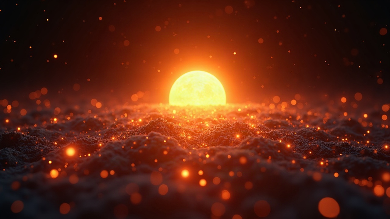 Solana mainnet scene with a radiant sun motif and converging glowing validators, signaling near-instant finality.